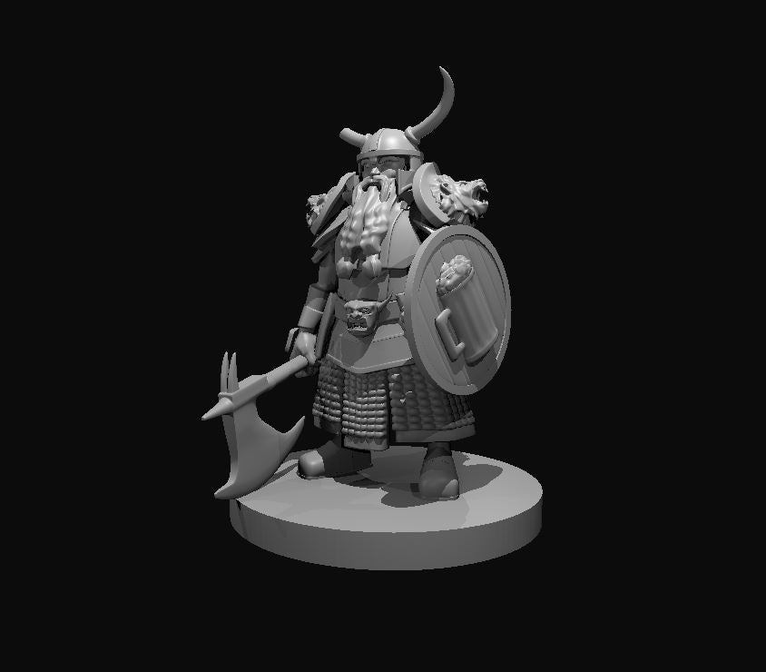 Bruenor Battlehammer Black, Miniatura D&D G3DR