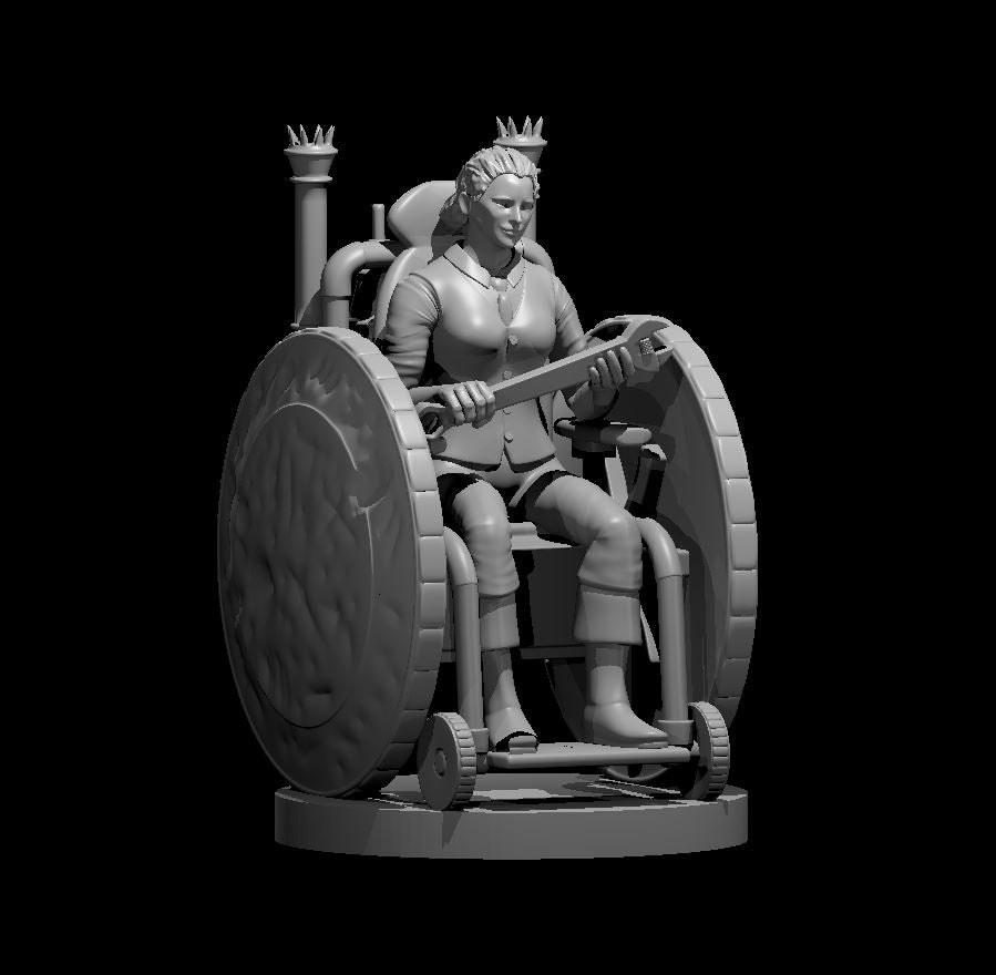 Human Female Artificer on Battle Wheelchair rear